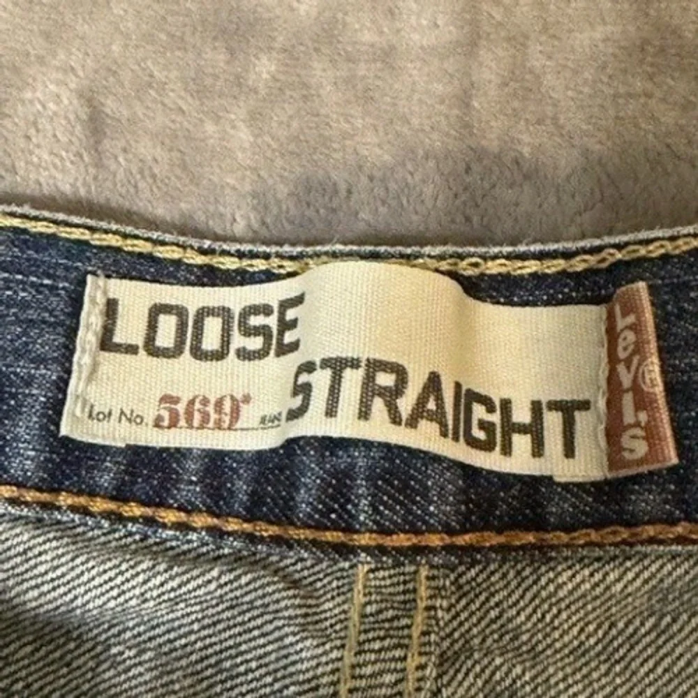 Levis 569 Loose Straight Denim Shorts Mens 36 Medium Wash Blue Baggy Jorts Y2K